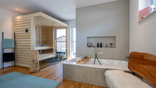 Innenansicht von Haus Löfflen: Badezimmer