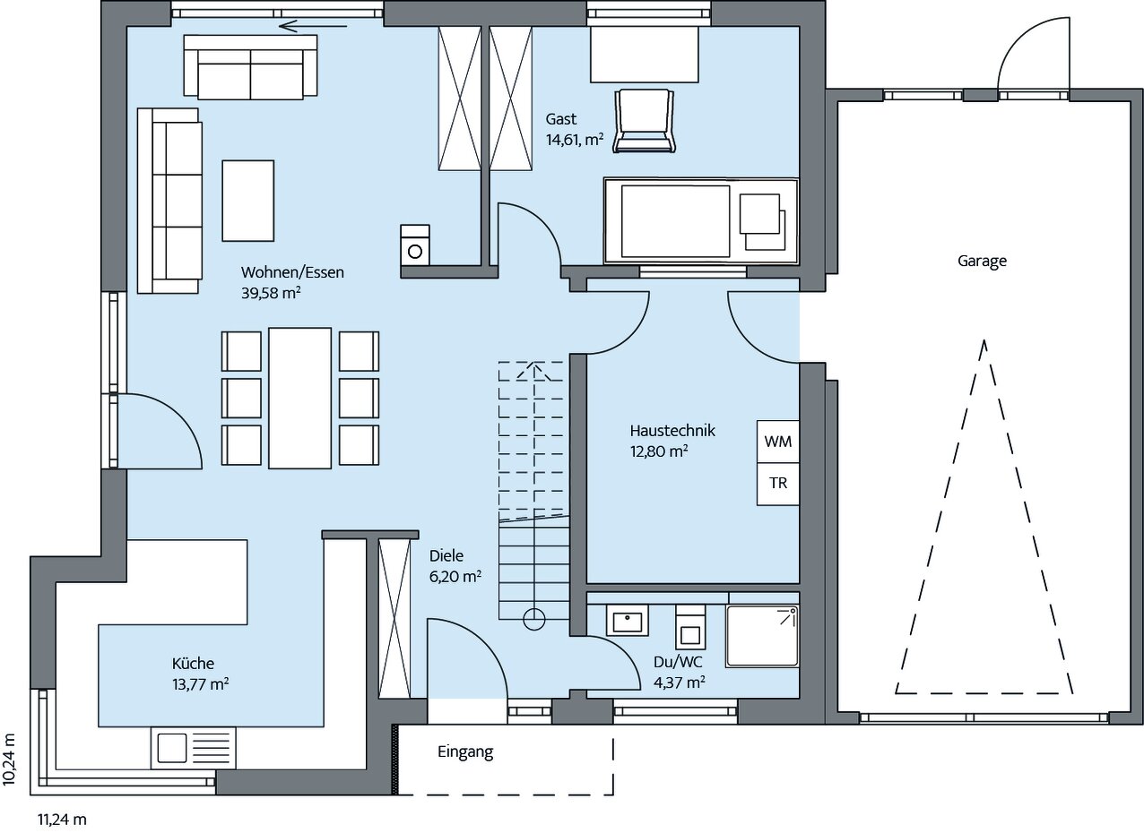 Grundriss von Haus Montero: Erdgeschoss