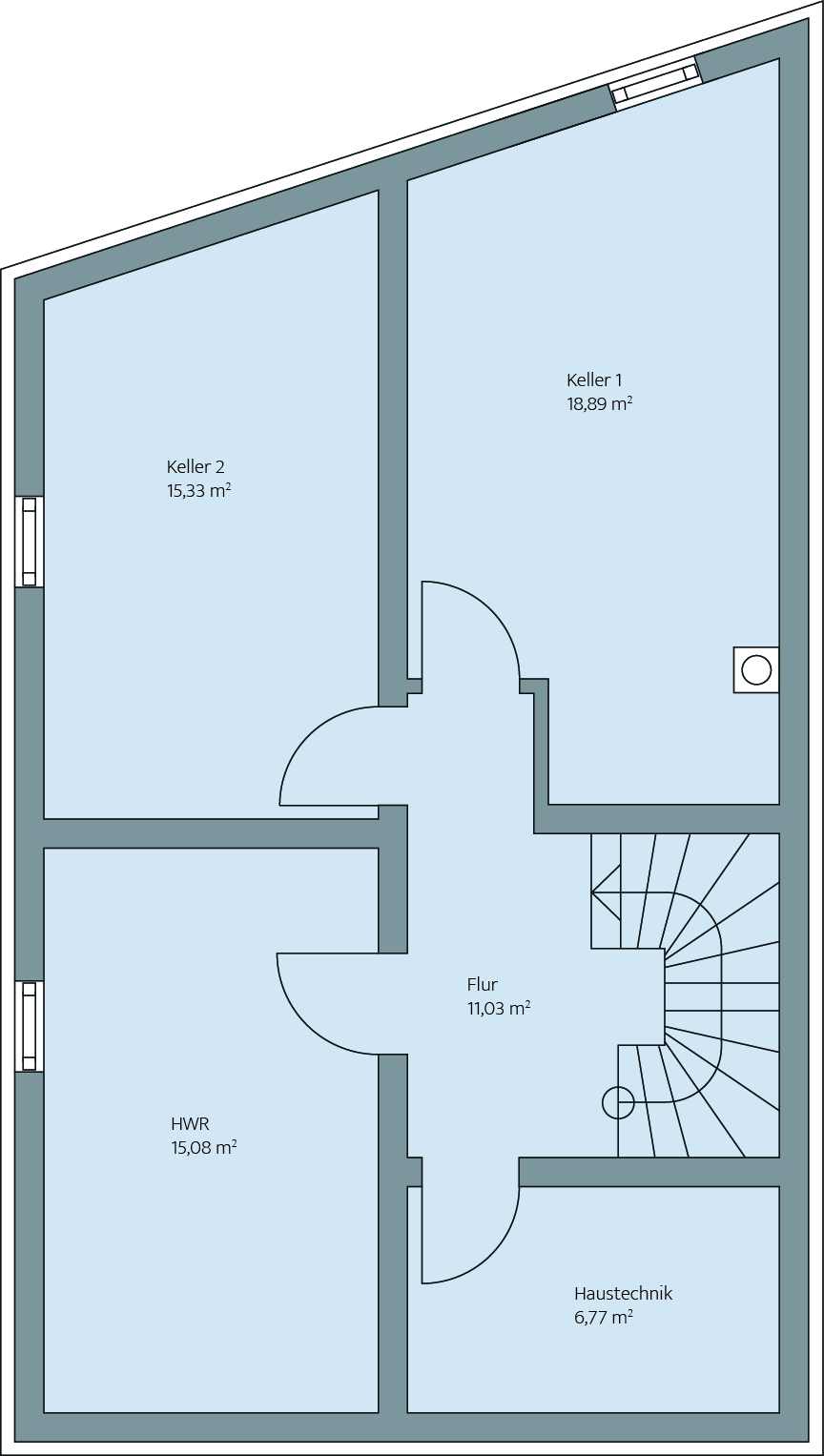 Grundriss von Haus Palatina: Kellergeschoss